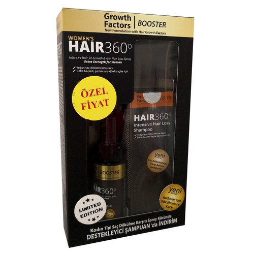 Hair 360 Women s GF Booster Kadın Tipi Saç Dökülmesine Karşı SET