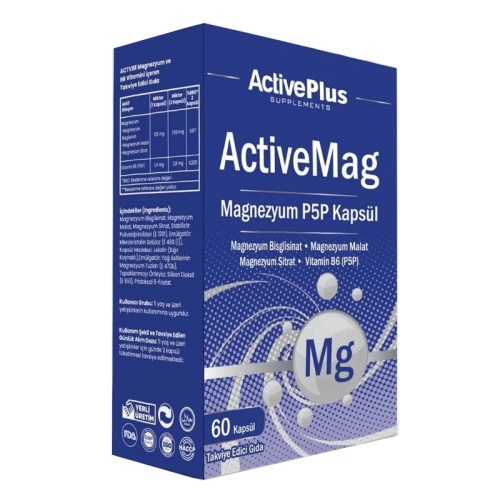 Active Plus ActiveMag Magnezyum P5P 60 Kapsül - Active Plus