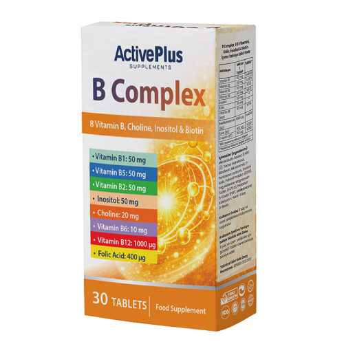 ActivePlus B Complex Takviye Edici Gıda 30 Tablet - Active Plus