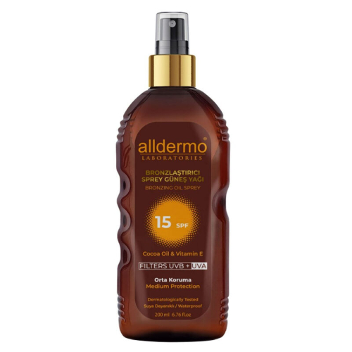 Alldermo Bronzlaştırıcı Sprey Güneş Yağı 200 ml - Alldermo