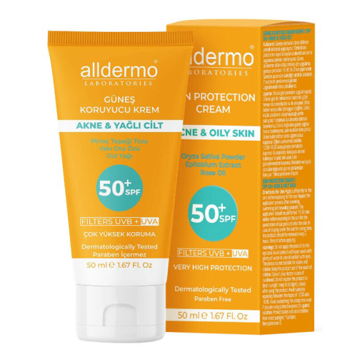 Alldermo Yağlı ve Düzensiz Cilt Tipleri için Güneş Kremi Spf50+ 50 ml - Alldermo