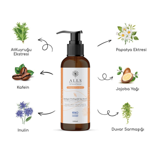 Alls Biocosmetics Organik Besleyici Prebiyotik Saç Kremi 100 ml - 8