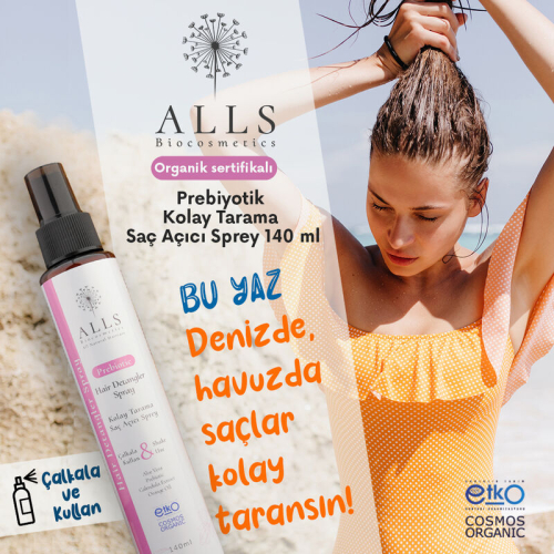 Alls Biocosmetics Organik Prebiyotik Kolay Tarama Saç Açıcı Sprey 140 ml - 5