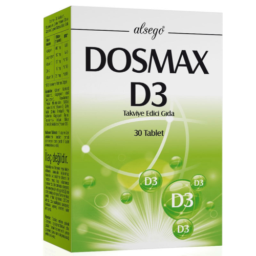 Alsego Dosmax D3 Takviye Edici Gıda 30 Tablet - Dosmax
