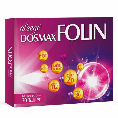 Alsego Dosmax Folin Takviye Edici Gıda 30 Tablet - Dosmax