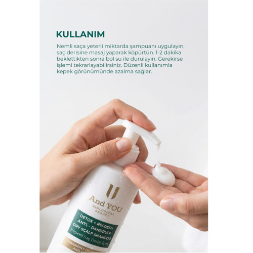 And You Detox Refresh Tuzsuz Kepek Karşıtı Şampuan – Tüm Saç Tipleri İçin Arındırıcı Bakım 400 ml - 3