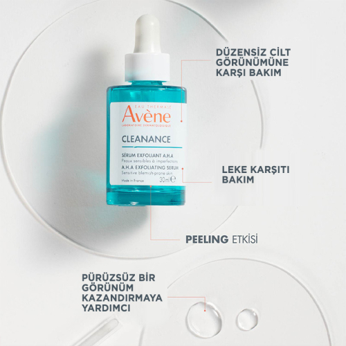 Avene Cleanance Peeling Etkili Laktik Asit ve Süksinik Asit İçeren AHA Serum 30 ml - Avene