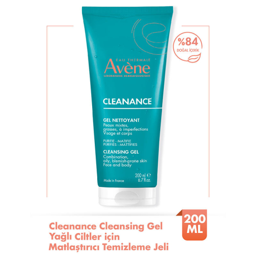 Avene Cleanance Karma ve Yağlı Ciltler İçin Temizleme Jeli 200 ml - 2
