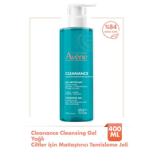Avene Cleanance Yağlı ve Akneye Eğilimli Ciltler için Matlaştırıcı Yüz Temizleme Jeli 400 ml - 2