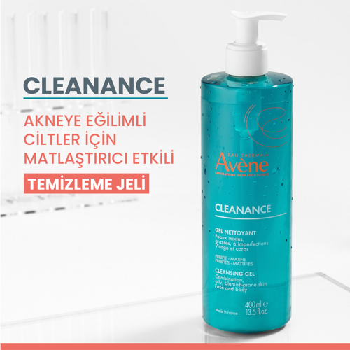 Avene Cleanance Yağlı ve Akneye Eğilimli Ciltler için Matlaştırıcı Yüz Temizleme Jeli 400 ml - Avene