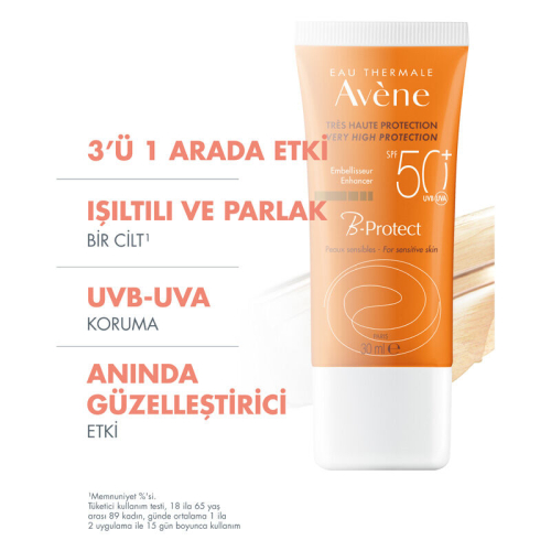 Avene B-Protect SPF50+ Ton Eşitlemeye Yardımcı Renkli Yüz Güneş Kremi 30 ml - 3