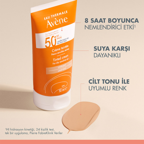Avene Cream SPF 50+ Kuru Ciltler için Renkli Güneş Kremi 50 ml - Avene