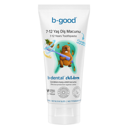 b-good b-dental 7-12 Yaş Çocuk Diş Macunu Florürlü Ananas 50 ml - 1