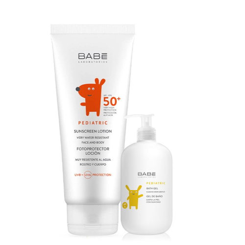 Babe Pediatrik Güneş Koruyucu Spf 50 Losyon 100 ml - Banyo Jeli HEDİYE - Babe