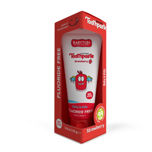 Babyton Bebekler ve Çocuklar İçin Organik Diş Macunu Çilek Aromalı 50 gr - 1