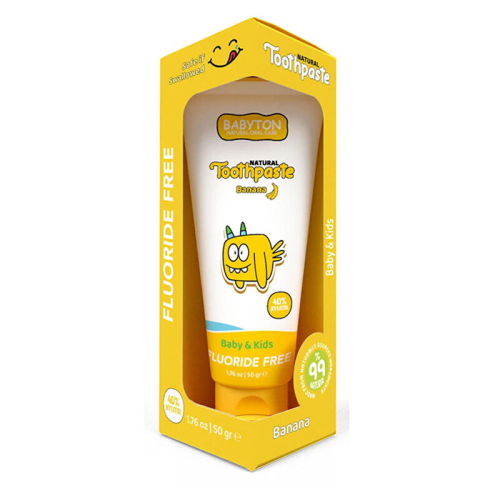 Babyton Bebekler ve Çocuklar İçin Organik Diş Macunu Muz Aromalı 50 gr - Babyton