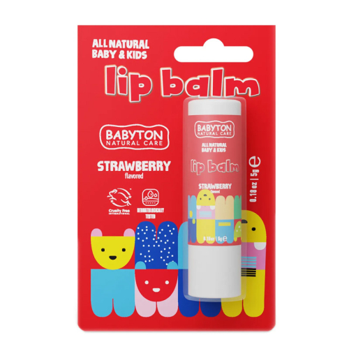 Babyton Doğal Dudak Koruyucu Bitkisel Lipbalm Çilek 5 gr - Babyton