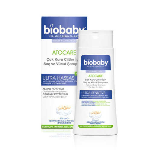 Biobaby Kuru ve Çok Kuru Ciltler İçin Saç ve Vücut Şampuanı 300 ml - Biobaby