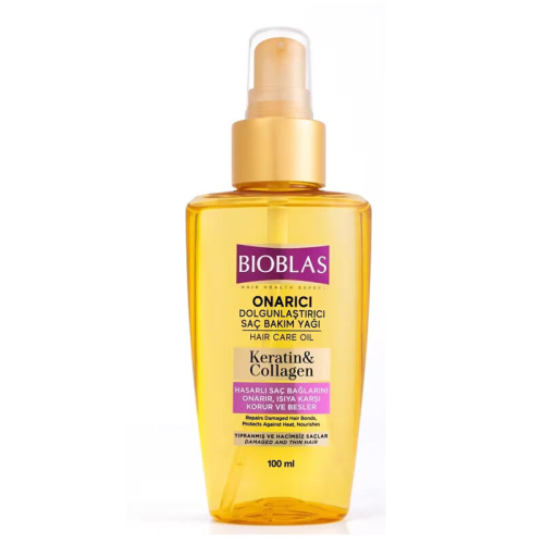 Bioblas Keratin Collagen Dolgunlaştırıcı Saç Bakım Yağı 100 ml - Bioblas