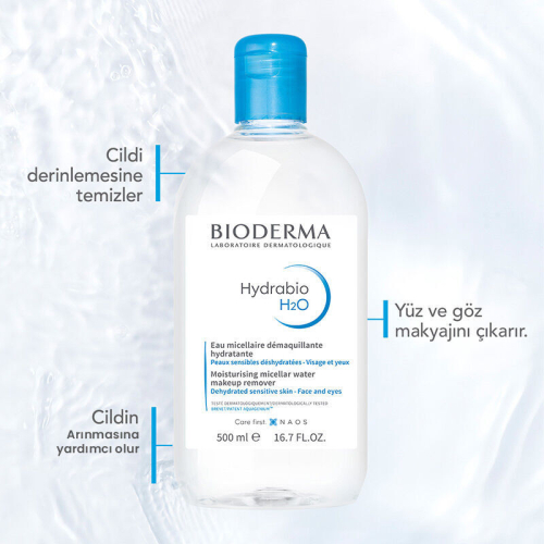 Bioderma Hydrabio H2O Yüz ve Makyaj Temizleme Suyu 500 ml - 4
