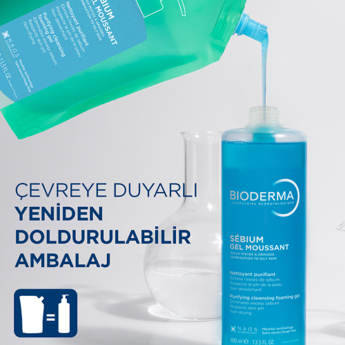 Bioderma Sebium Foaming Gel Refill 400 ml - 2
