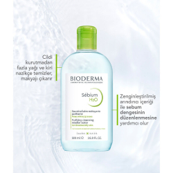 Bioderma Sebium H2O Yüz ve Makyaj Temizleme Suyu 500 ml - 4