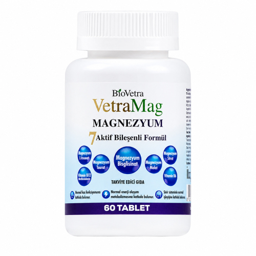 BioVetra VetraMag Magnezyum 7 Aktif Bileşenli Formül 60 tablet - BioVetra