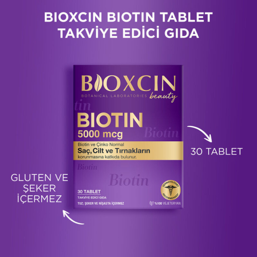 Bioxcin Biotin 5000 mcg Takviye Edici Gıda 30 Tablet - 4