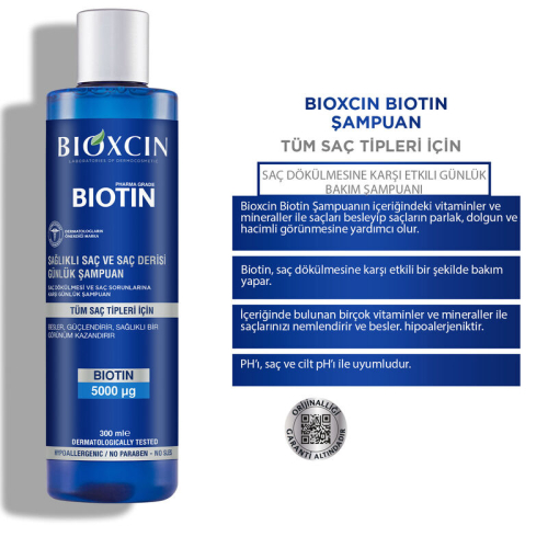 Bioxcin Biotin Şampuan 300 ml | Tüm Saç Tipleri - 3