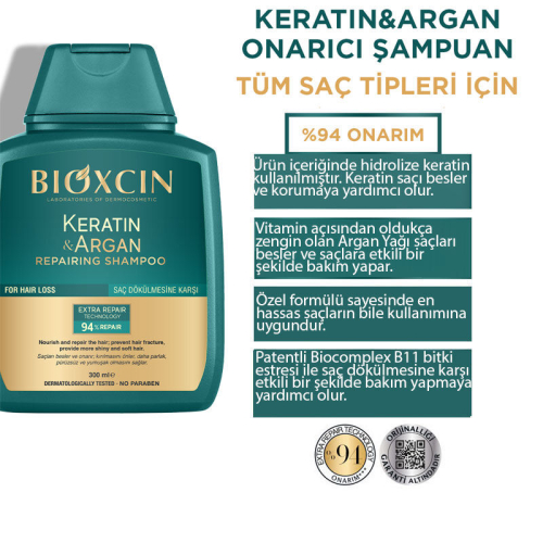 Bioxcin Keratin ve Argan Bariyer Onarıcı Şampuan 300 ml - 2