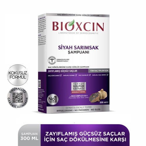 Bioxcin Saç Dökülmesine Karşı Siyah Sarımsak Şampuanı 300 ml - 100 ml Şampuan HEDİYE - 7