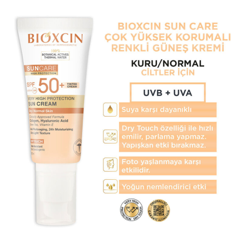 Bioxcin Sun Care Kuru Ciltler için Güneş Kremi SPF 50+ 50 ml - Renkli - 3