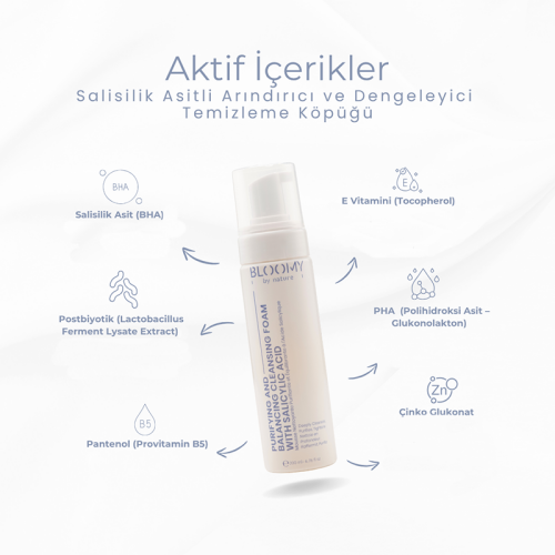 Bloomy By Nature Salisilik Asitli Arındırıcı ve Dengeleyici Temizleme Köpüğü 200 ml - 2