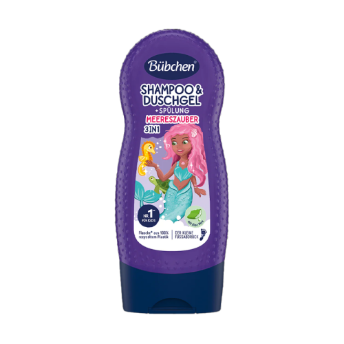 Bübchen Çocuk Şampuan, Saç Kremi ve Duş Jeli 3 in 1 Deniz Büyüsü 230 ml - Bübchen