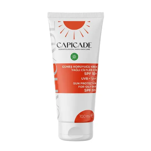 Capicade Güneş Koruyucu Krem Yağlı Ciltler SPF 50+ 100 ml - Capicade