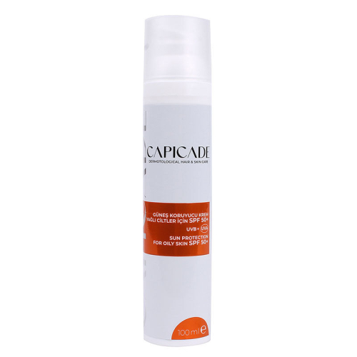 Capicade SPF50+ Güneş Koruyucu Krem 100 ml - Düzensiz ve Yağlı Ciltler - Capicade