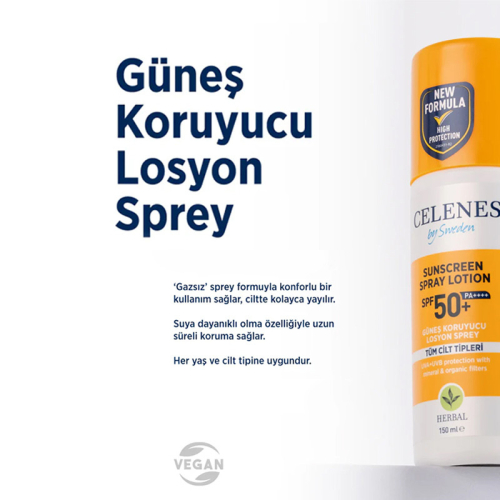 Celenes By Sweden Güneş Koruyucu Losyon Sprey Spf+50 150 ml - 3