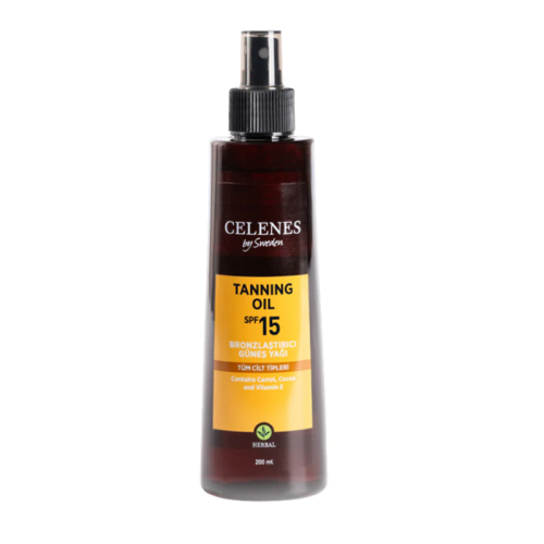 Celenes By Sweden Herbal Bronzlaştırıcı Spf15+ Güneş Yağı 200 ml - Celenes By Sweden