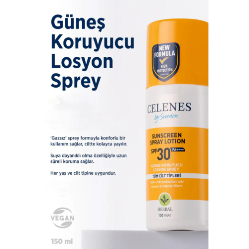 Celenes By Sweden Herbal Güneş Koruyucu Losyon Spf30+ Sprey 150 ml - 3