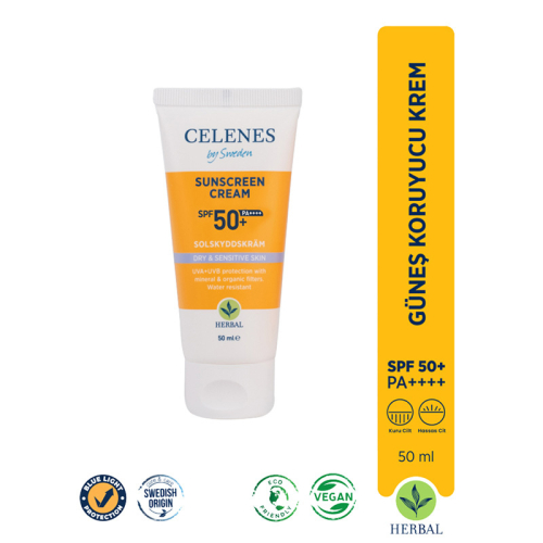 Celenes By Sweden Herbal Kuru ve Hassas Ciltler İçin Güneş Kremi SPF50+ 50 ml - 2