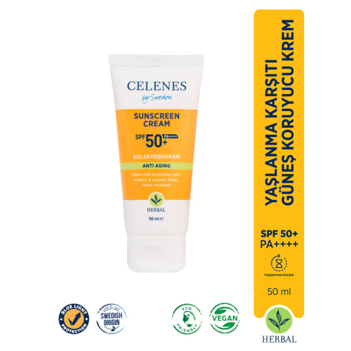 Celenes By Sweden Herbal Yaşlanma Karşıtı SPF50+ Güneş Kremi 50 ml - 2