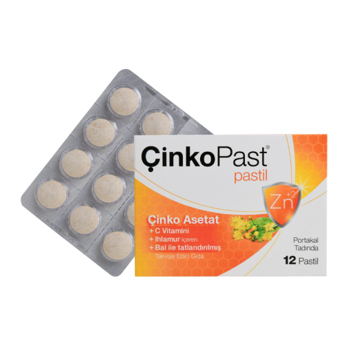 ÇinkoPast C Vitamini Ihlamur Bal İçeren Takviye Edici Gıda 12 Pastil - 1
