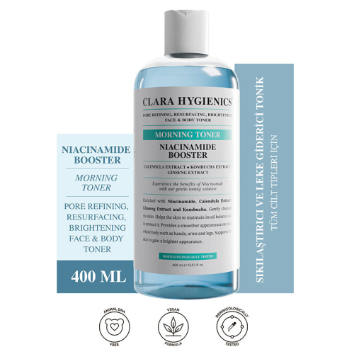 Clara Hygienics Niacinamide Booster Sıkılaştırıcı Yüz ve Vücut Toniği 400 ml - 2