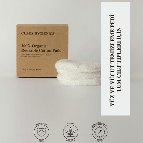Clara Hygienics Yeniden Kullanılabilir Makyaj Temizleme Pedi 3 Adet - 2