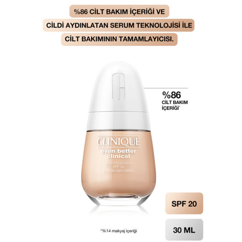 Clinique Even Better Clinical Serum Fondöten SPF 20 CN 10 Alabaster 30 ml - 4