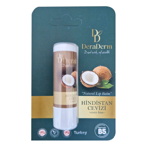 Deraderm Natural Lip Balm Hindistan Cevizi 5 gr - Deraderm