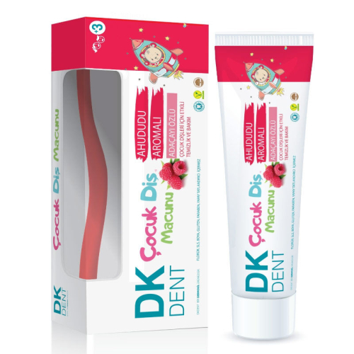 Dermokil Dk Dent Ahududulu Çocuk Diş Macunu 50 ml + Diş Fırçası HEDİYE - 1
