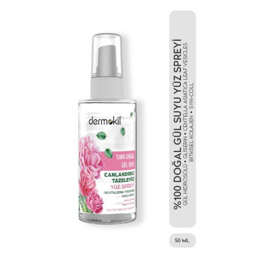 Dermokil Doğal Gül Suyu Canlandırıcı Tazeleyici Yüz Spreyi 50 ml - 2