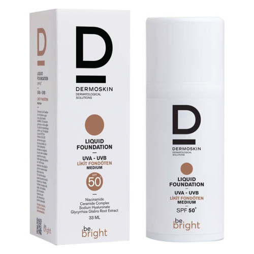 Dermoskin Be Bright Spf50+ Likit Fondöten 33 ml - Medium - 2