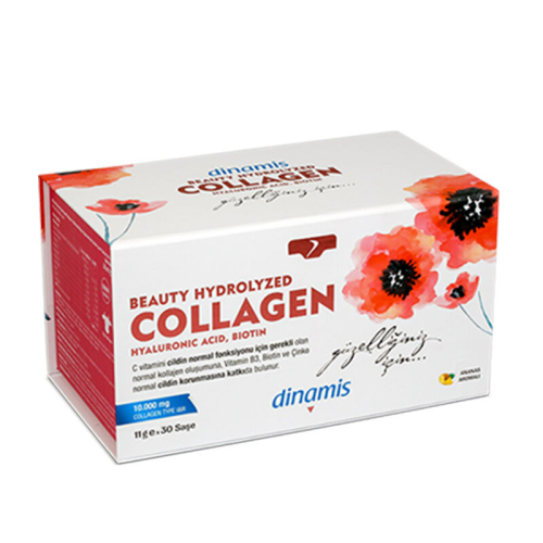 Dinamis Beauty Hydrolyzed Collagen İçeren Takviye Edici Gıda 11 g x 30 Saşe - Dinamis